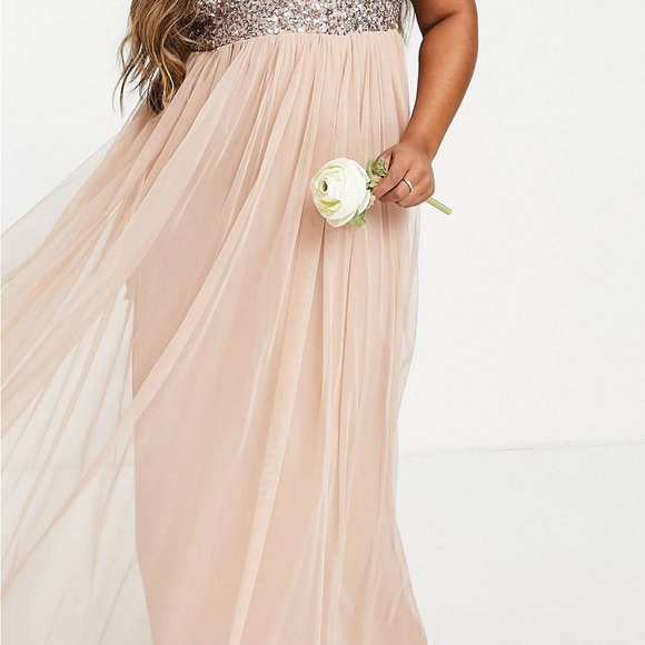 Blush color formal dress size 16 - Picture 4 of 4